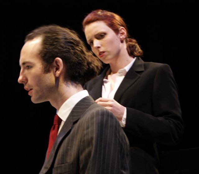 Conor Geoghegan and Amanda Gareis in the GYT production of 'Love and Money'. Photo: Jane Talbot