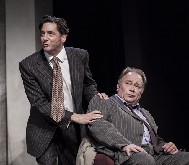 Reg Rogers and Owen Roe in The Gate Theatre's production of David Mamet's 'Glengarry Glen Ross'. Photo: Matthew Thompson