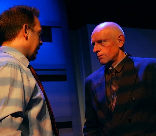 Stewart Roche and Gerard Byrne in 'Overtime' by Jane McCarthy. Photo: Phillipa Kavanagh