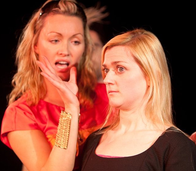 Vivienne Connolly and Louise Guyett in Company D's production of 'Grooming Veronica'. Photo: Roger Kelly
