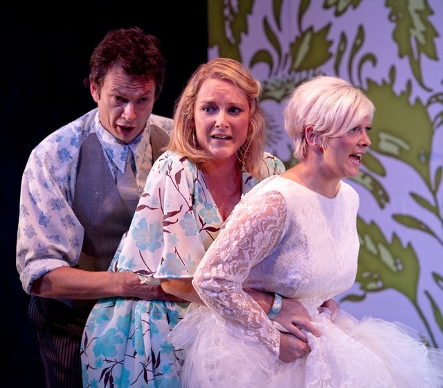 Mark Evans, Sinead Campbell-Wallace & Emma Morwood in OTC's 'The Marriage of Figaro'. Photo: Kip Carroll
