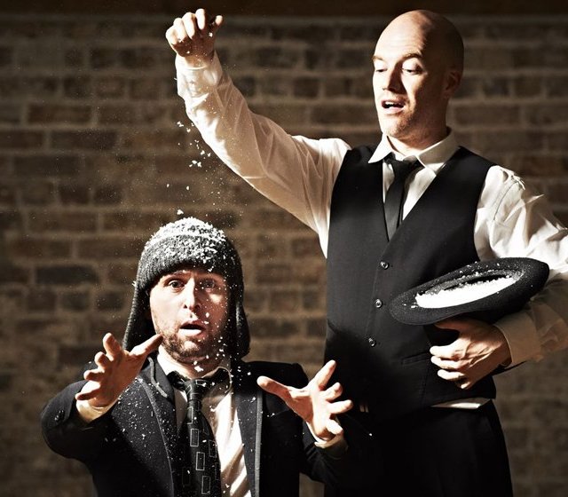 Aaron Monaghan and Bryan Burroughs in 'A Christmas Carol' at the Ark. Photo: Ros Kavanagh