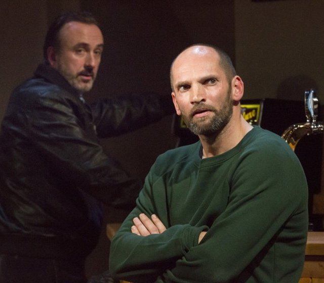 Declan Conlon and Patrick O’Kane in the Abbey Theatre production of Owen McCafferty’s 'Quietly'. Photo: Anthony Woods.