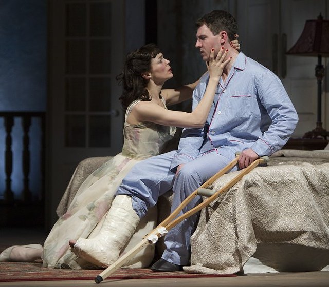 Fiona O'Shaughnessy and Richard Flood in Tennessee Williams' 'Cat on a Hot Tin Roof'. Photo: Pat Redmond