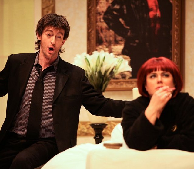 John Molloy and Anna Burford in NI Opera's production of 'The Bear' by William Walton.