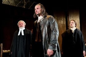 Niall Cusack, Patrick O’Kane and Michael Liebmann in 'The Crucible'.